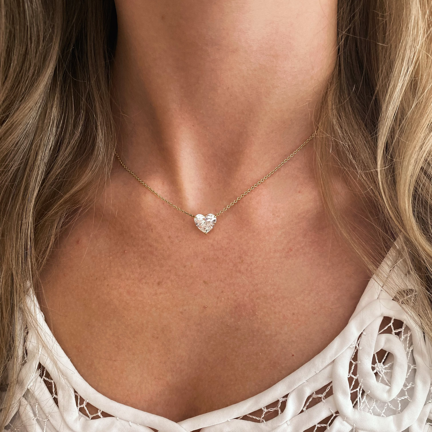 Diamond Heart Pendant Necklace