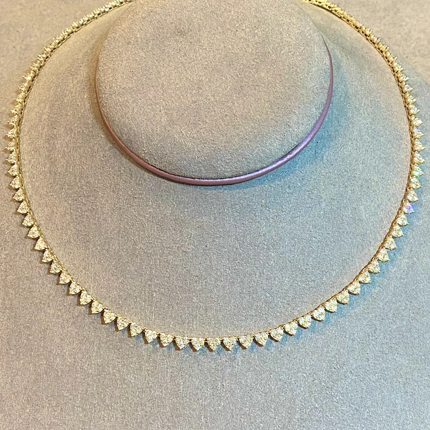 Diamond Heart Tennis Necklace