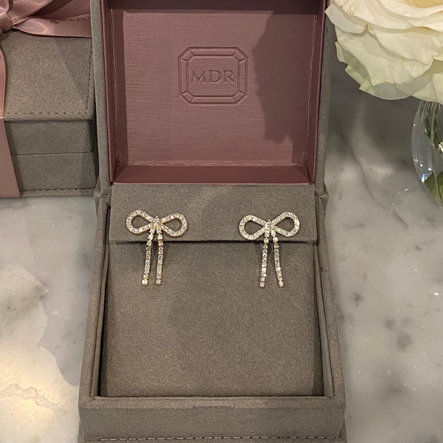 Diamond Bow Earrings