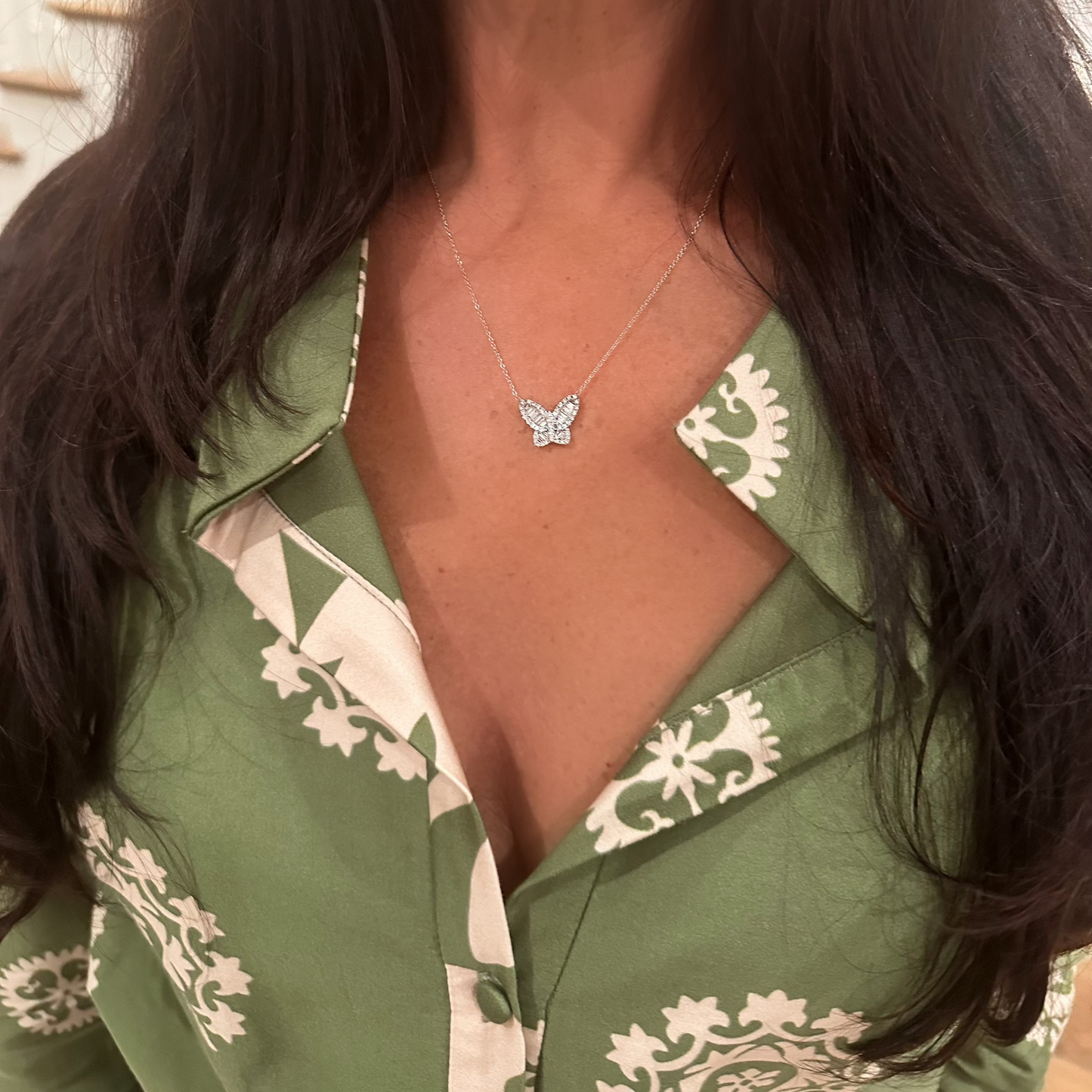Butterfly Diamond Pendant Necklace