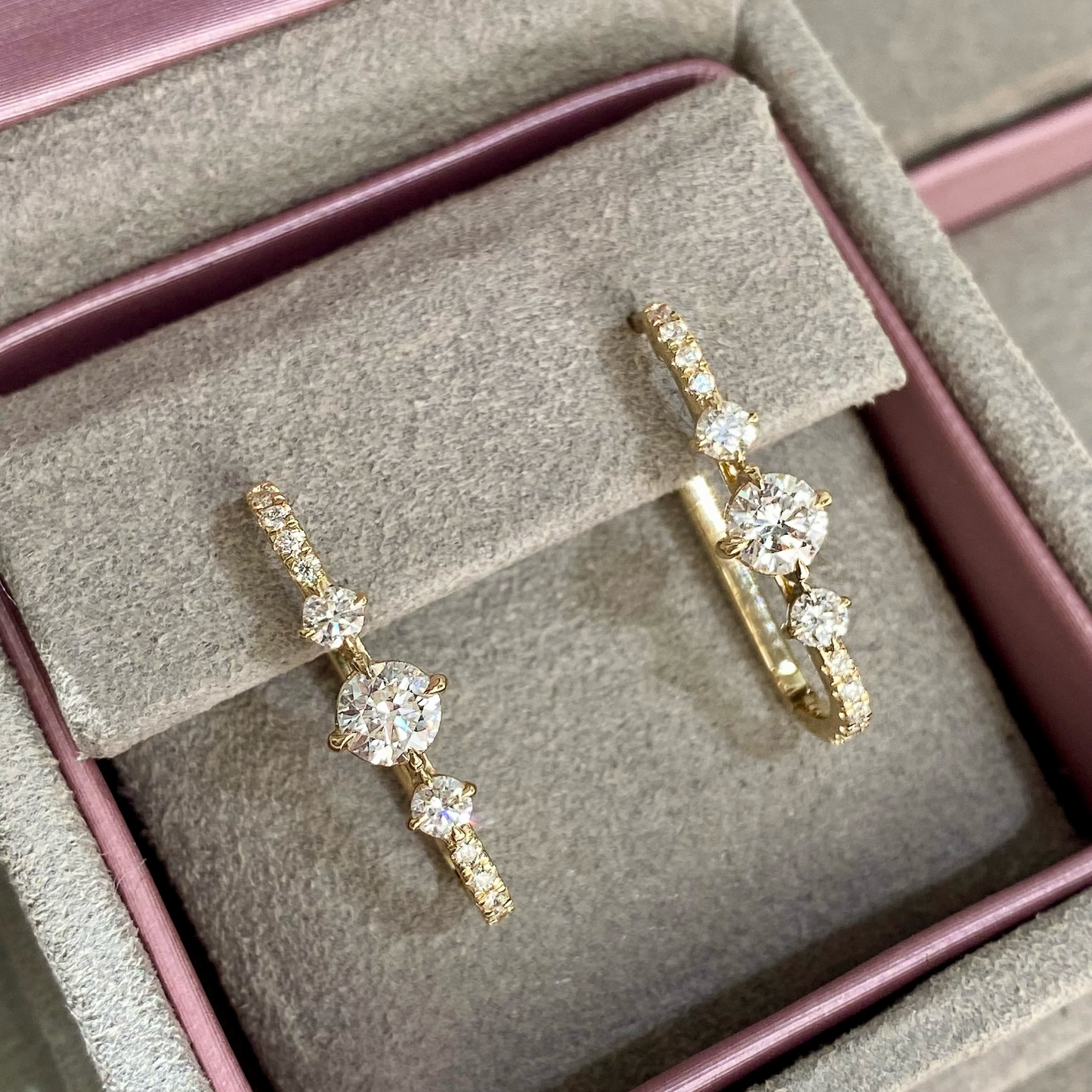 Starlight Diamond Hoop Earrings