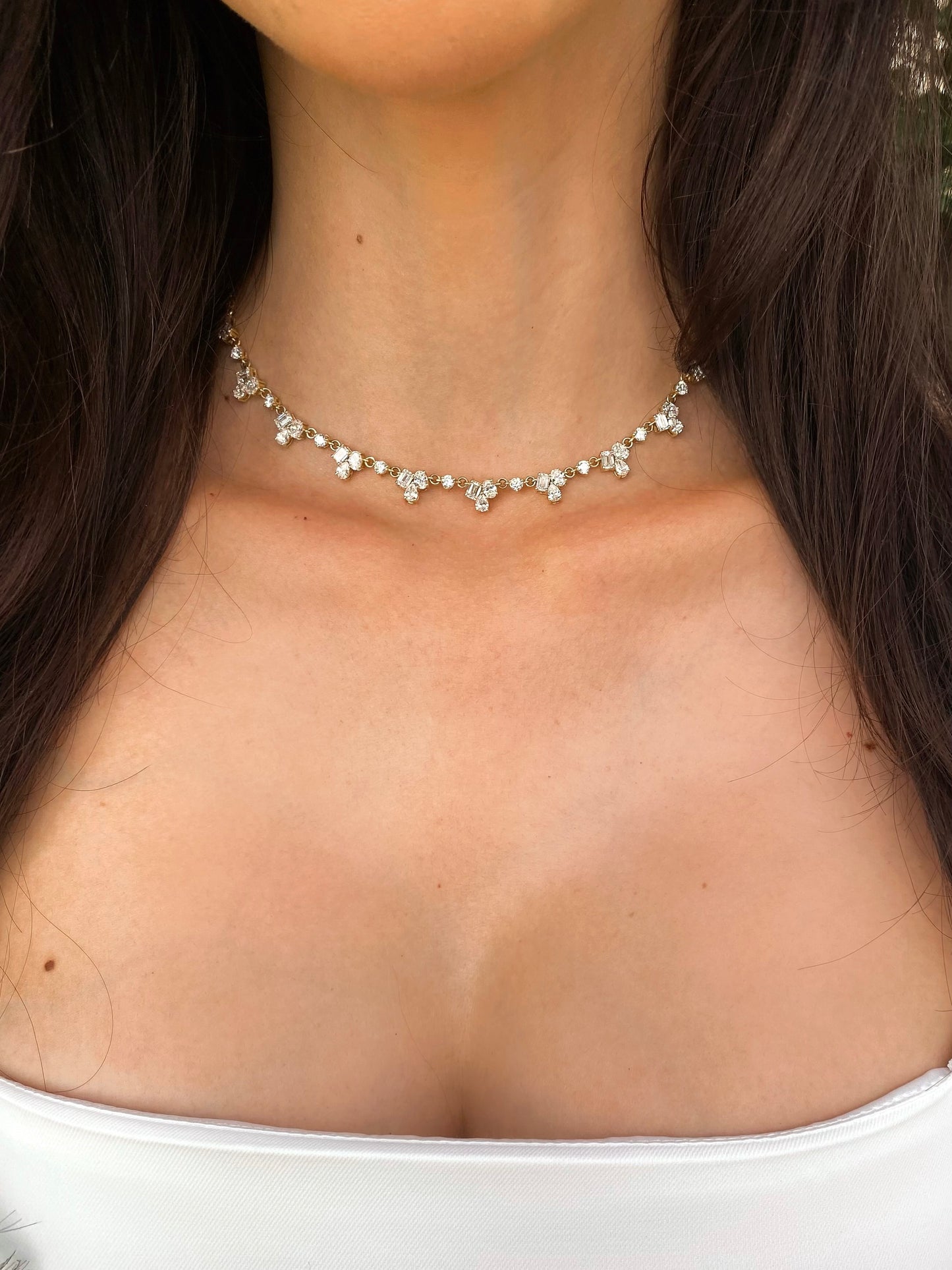 Victoria Belle Diamond Cluster Necklace