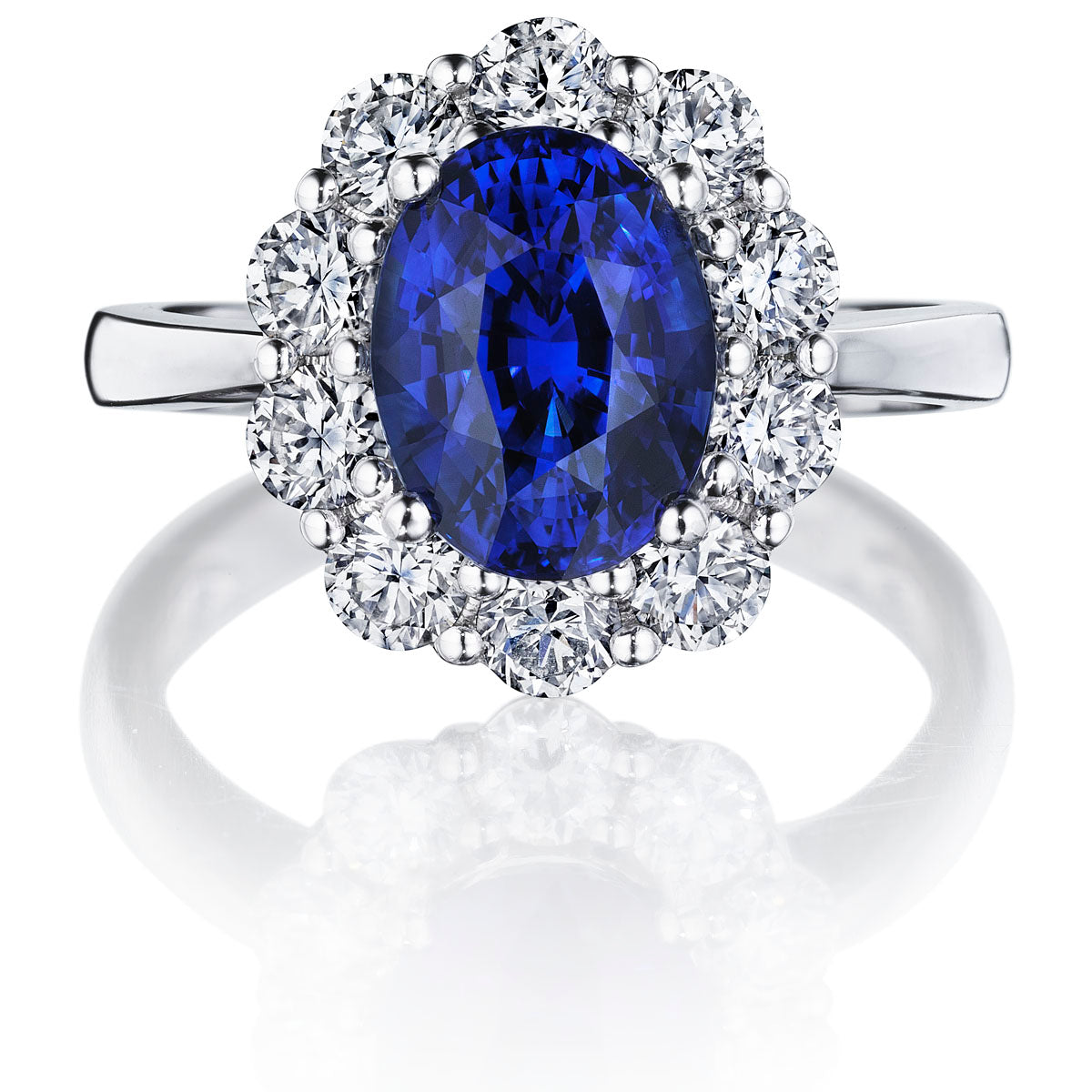 Halo Blue Sapphire Ring – Miss Diamond Ring