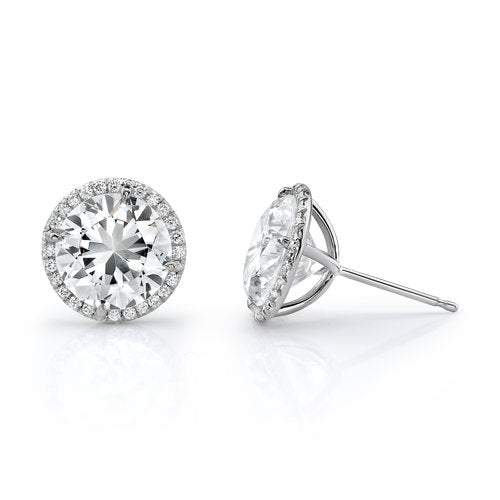 Halo Diamond Martini Stud Earrings