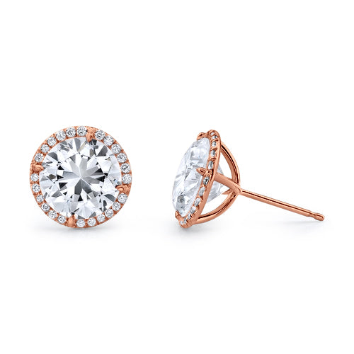 Halo Diamond Martini Stud Earrings