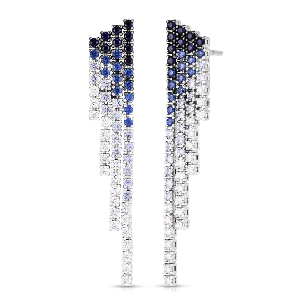Sapphire and Diamond Waterfall Earrings