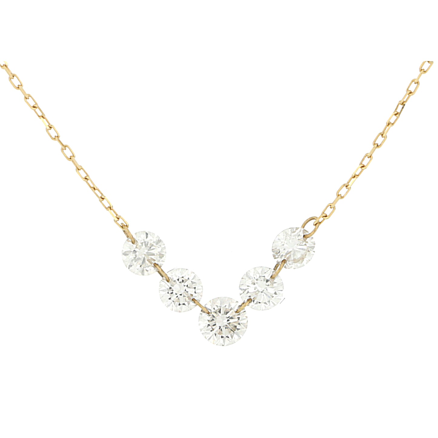 Miss Diamond Ring solitaire necklace with graduated diamonds