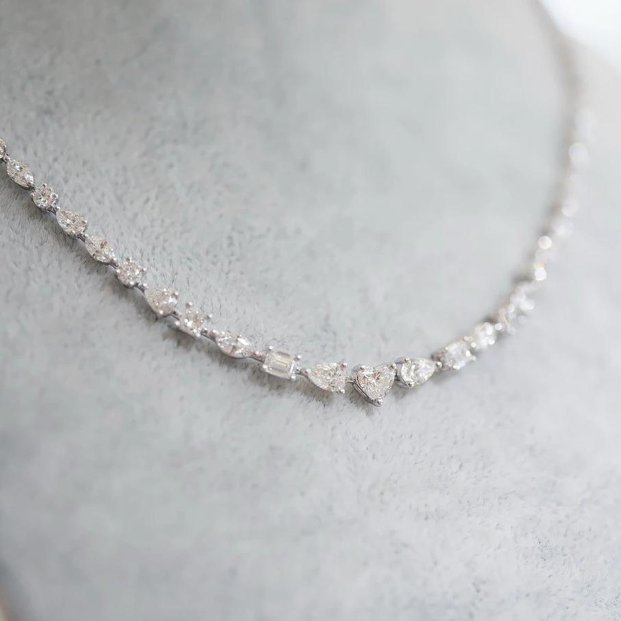 Sweet Forever Diamond Mixed Shapes Necklace