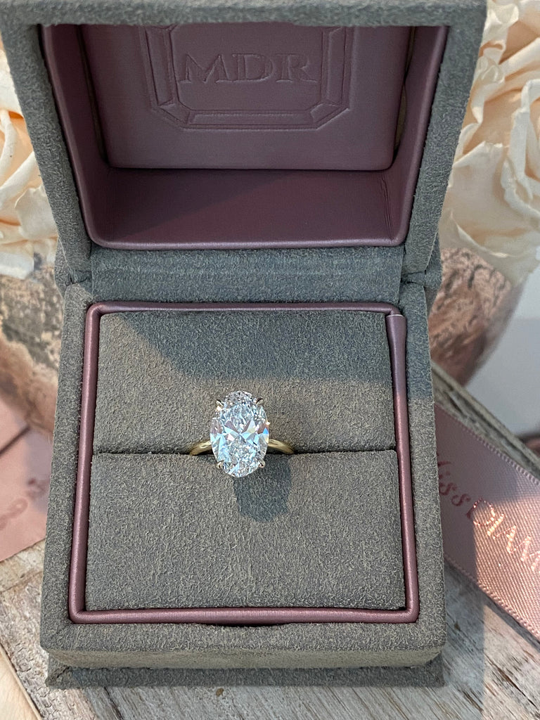 4 carat Antique Oval Diamond Engagement Ring