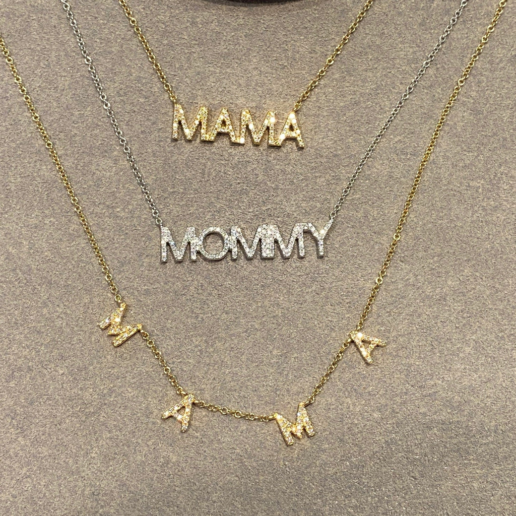 We Love Mom Diamond Pendant Necklace or Bracelet