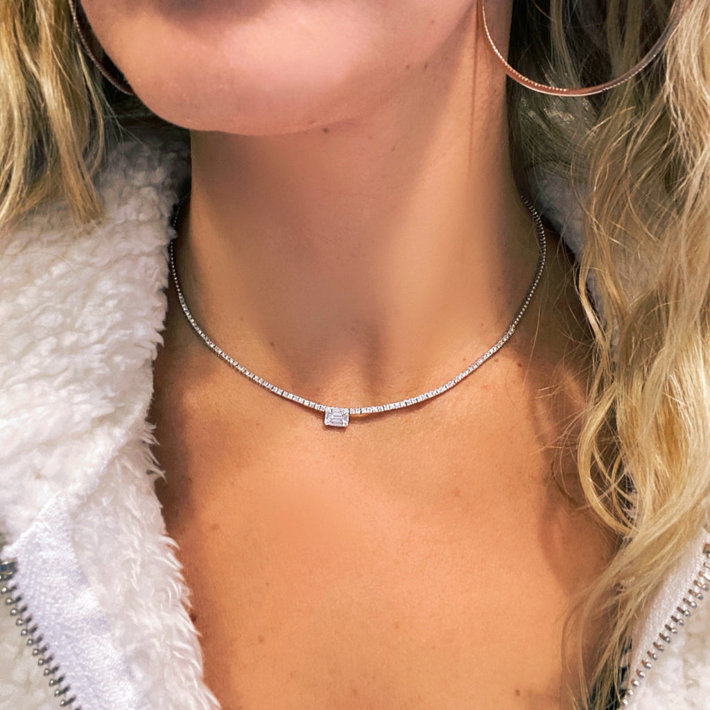 Diamond cut choker Clearance