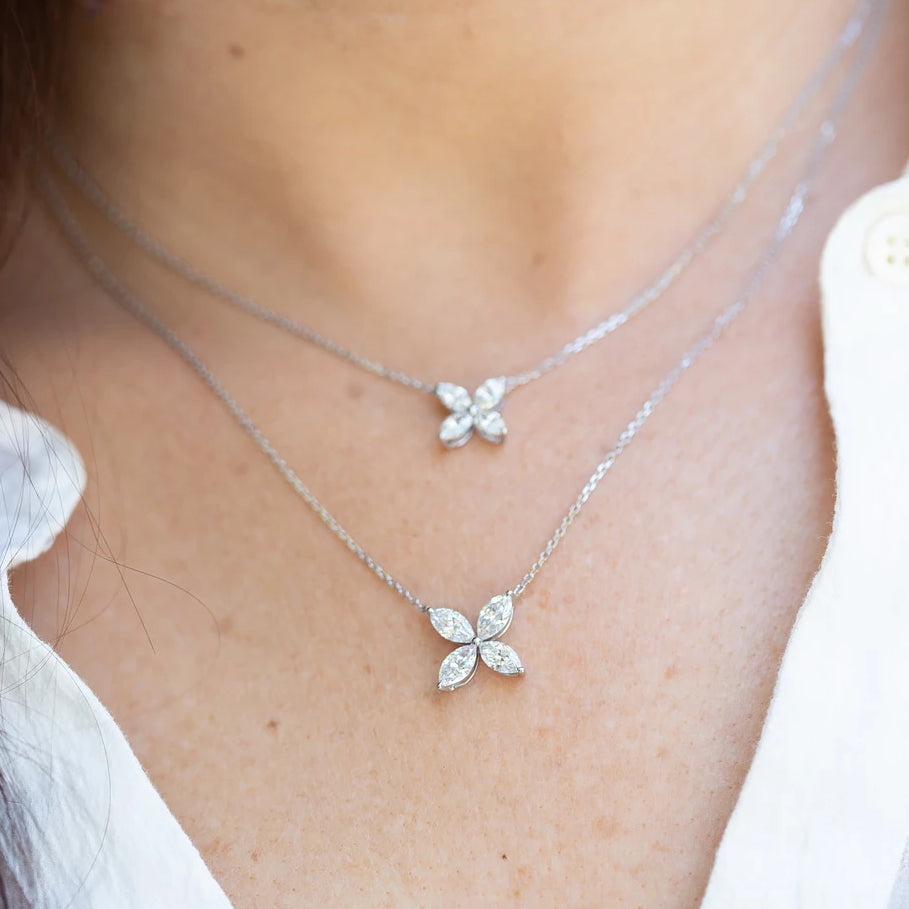 Mountz Collection Diamond Flower Pendant Necklace in 14K Yellow Gold –  Mountz Jewelers