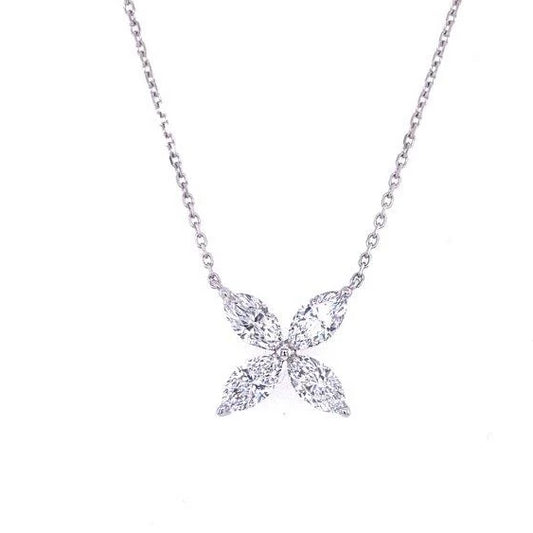 Miss Diamond Ring flower pendant necklace