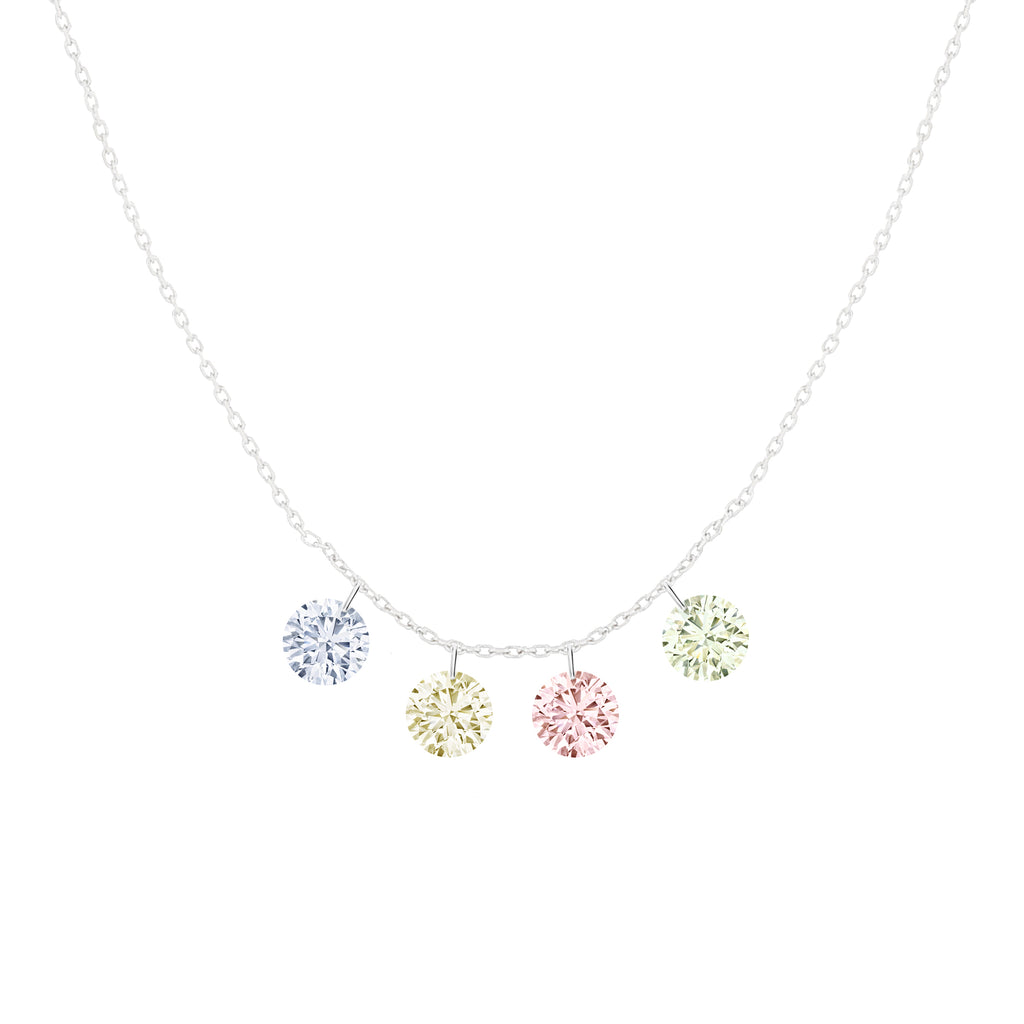 Miss Diamond Ring fancy colored drop diamonds necklace