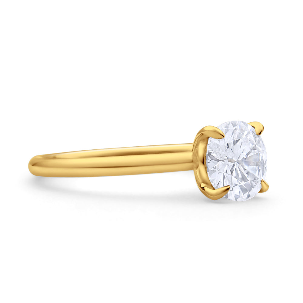 Round Solitaire White Diamond Ring