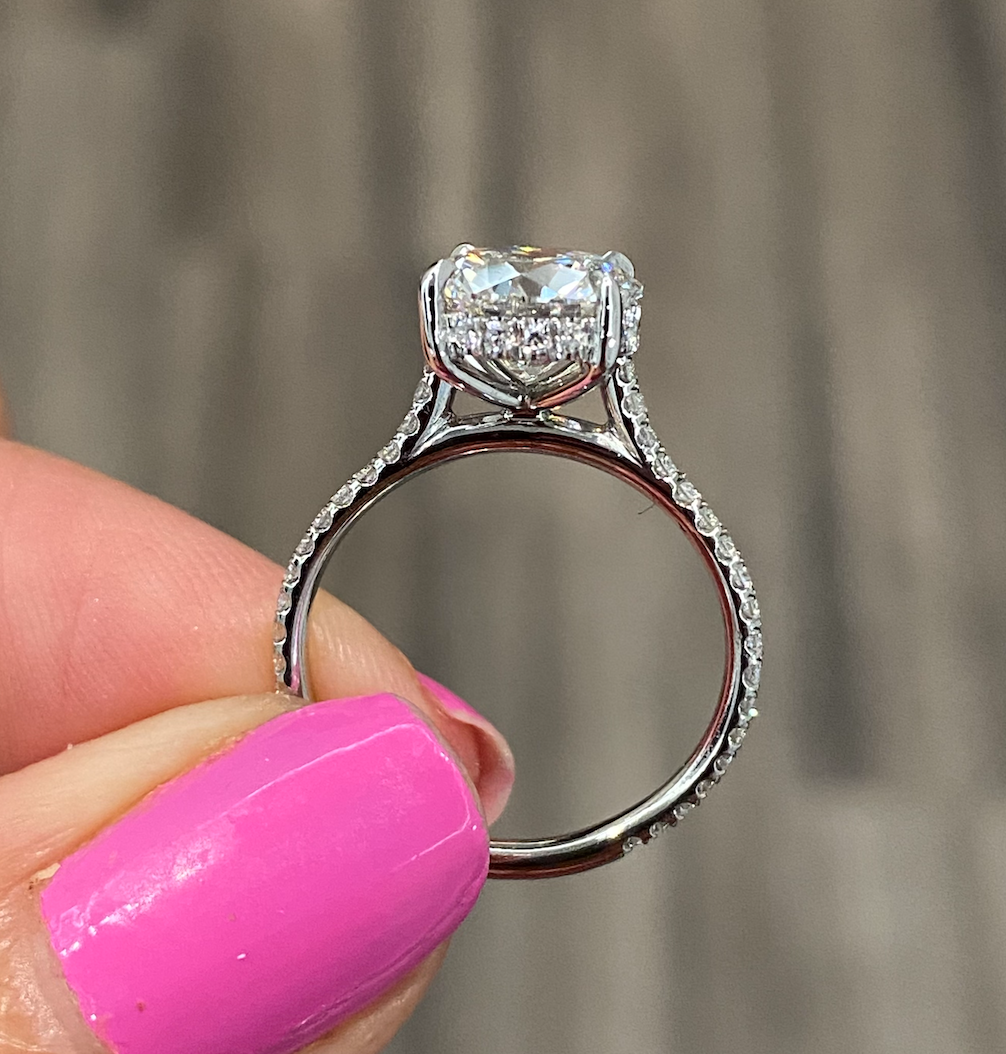 Round Brilliant Cut Diamond Pave Engagement Ring