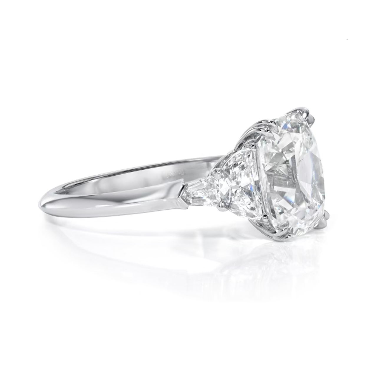 Antique Cushion Brilliant 3 Stone Engagement Ring