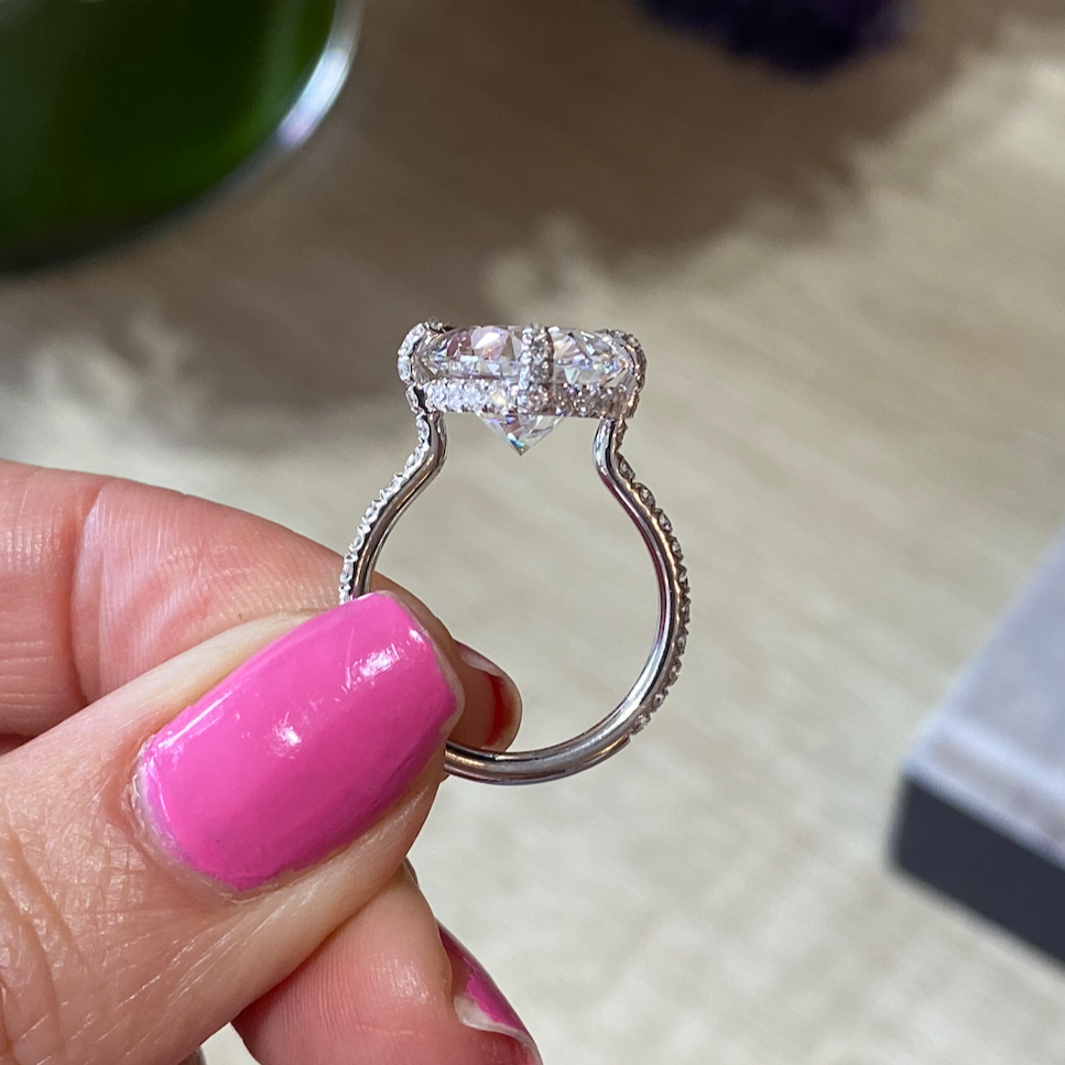 Oval Cut Diamond Compass Engagement Ring