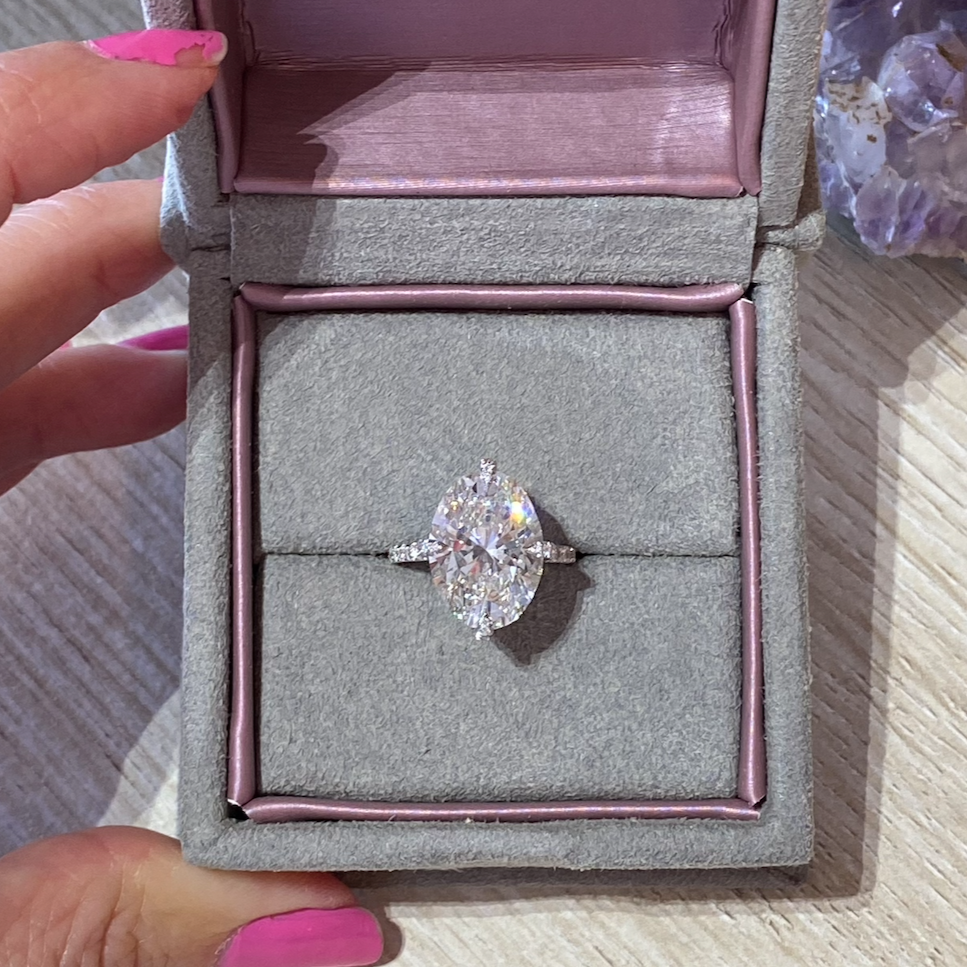 Oval Cut Diamond Compass Engagement Ring