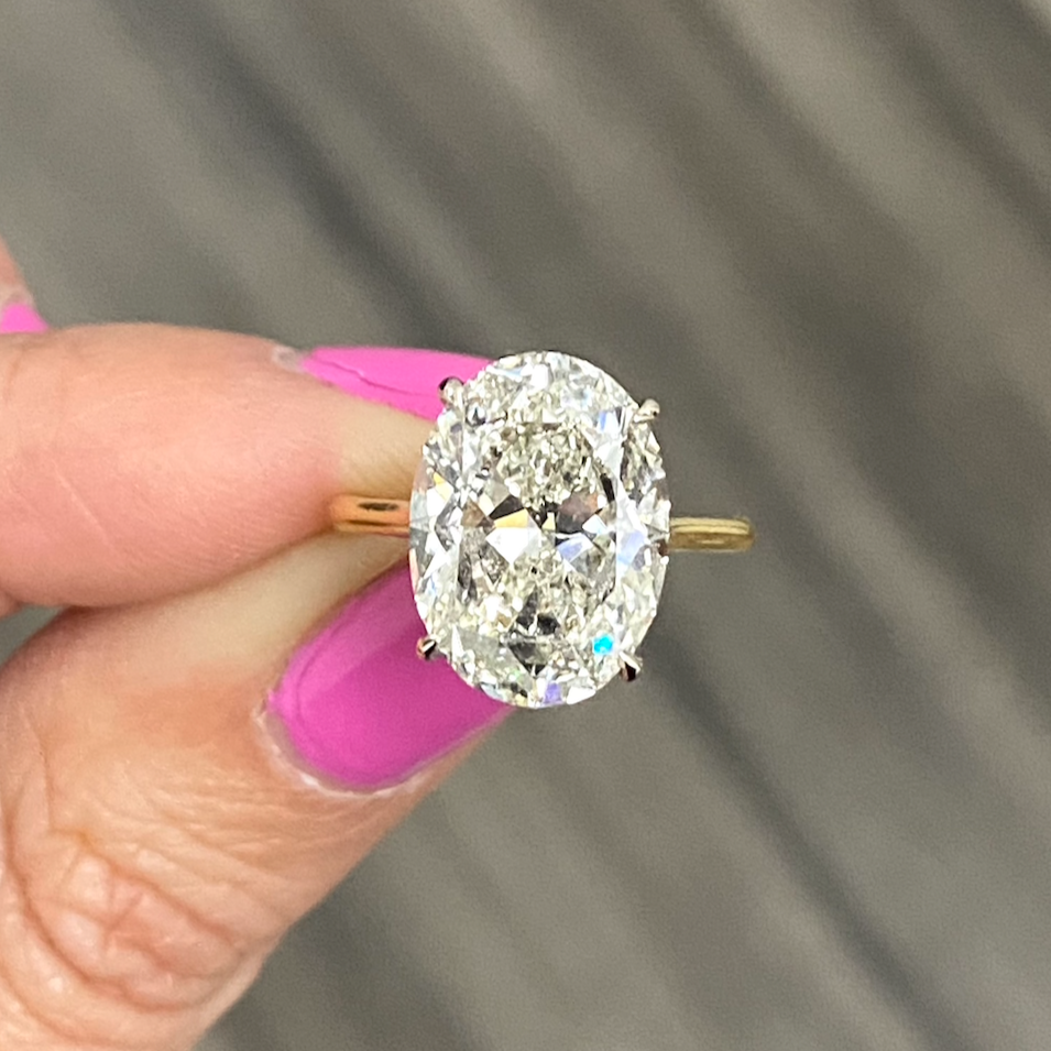 Thin oval engagement ring on sale