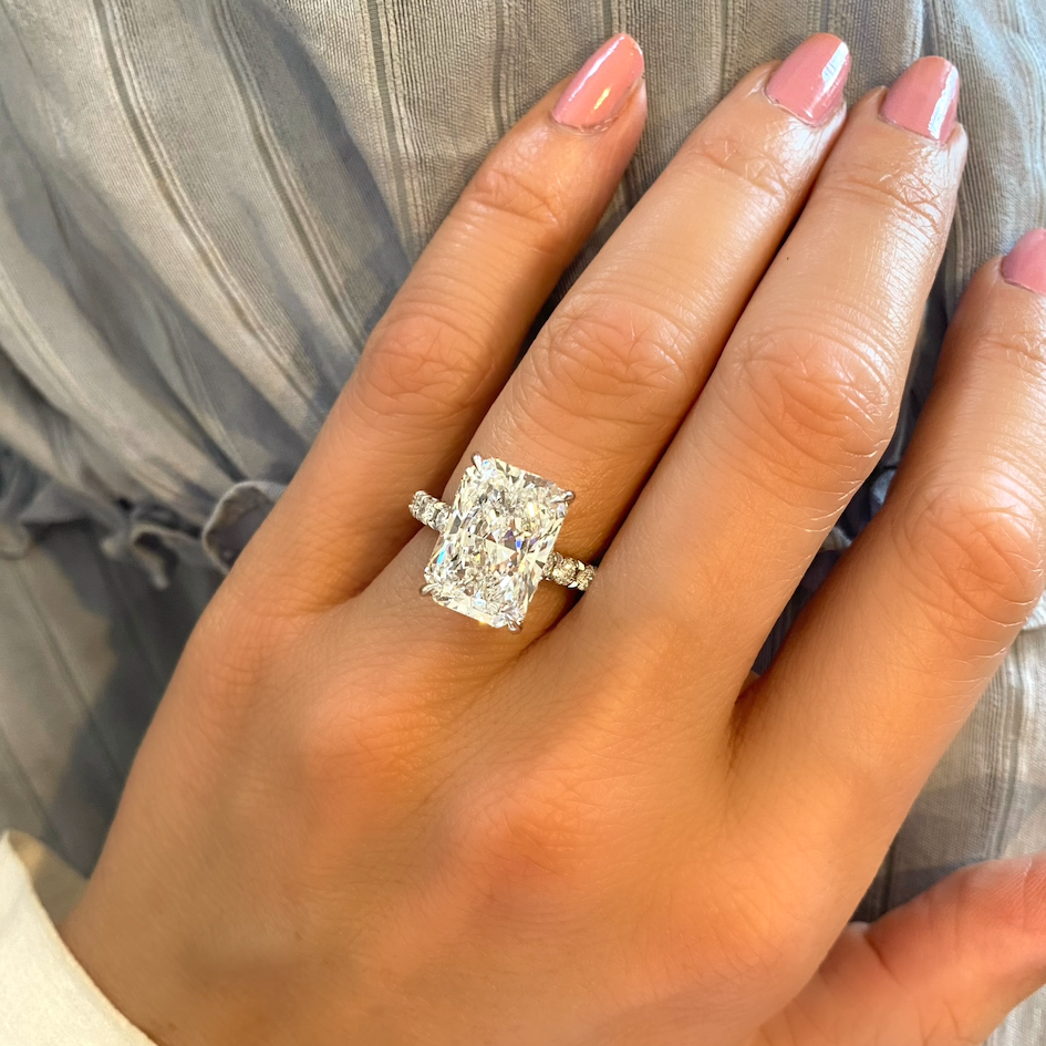 Radiant Cut Pave Diamond Engagement Ring
