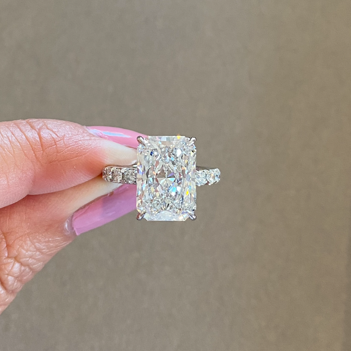 Radiant Cut Pave Diamond Engagement Ring