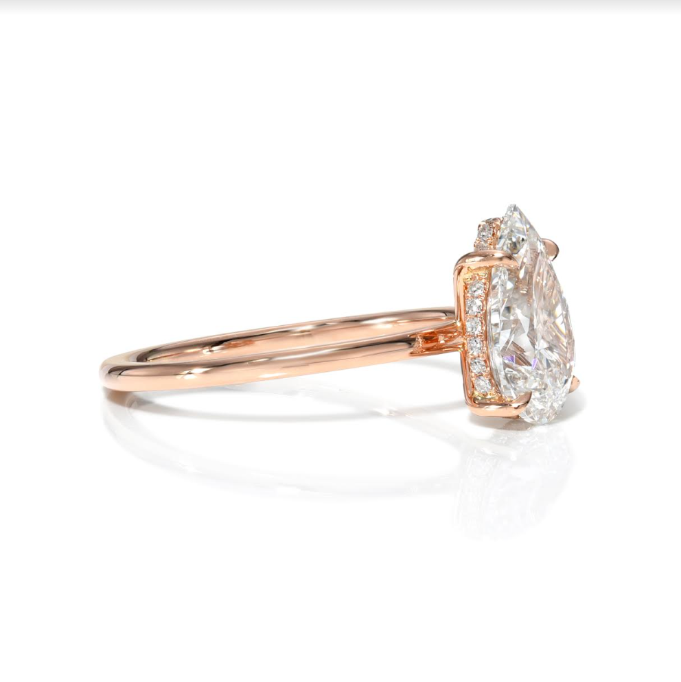 Custom Pear Diamond Engagement Ring