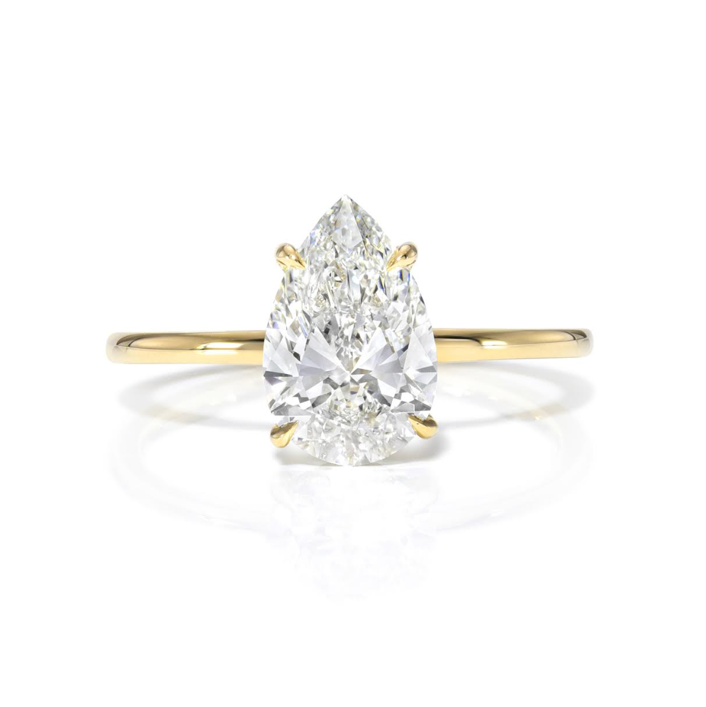Custom Pear Diamond Engagement Ring