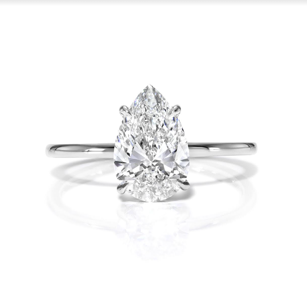 Custom Pear Diamond Engagement Ring