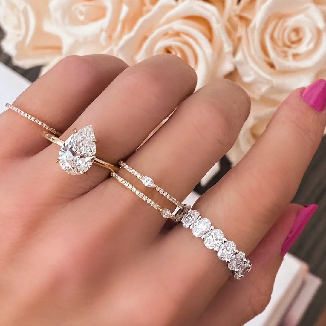 Custom Pear Diamond Engagement Ring