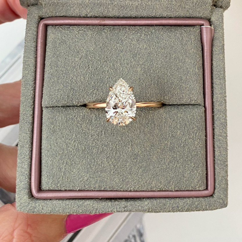 Custom Pear Diamond Engagement Ring