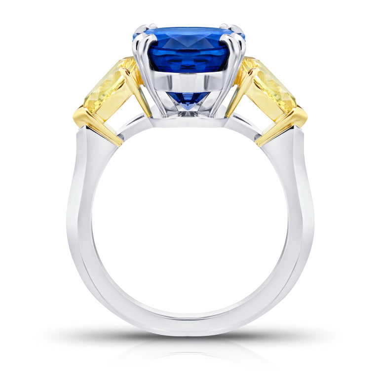 9ct yellow gold sapphire and diamond ring Clearance
