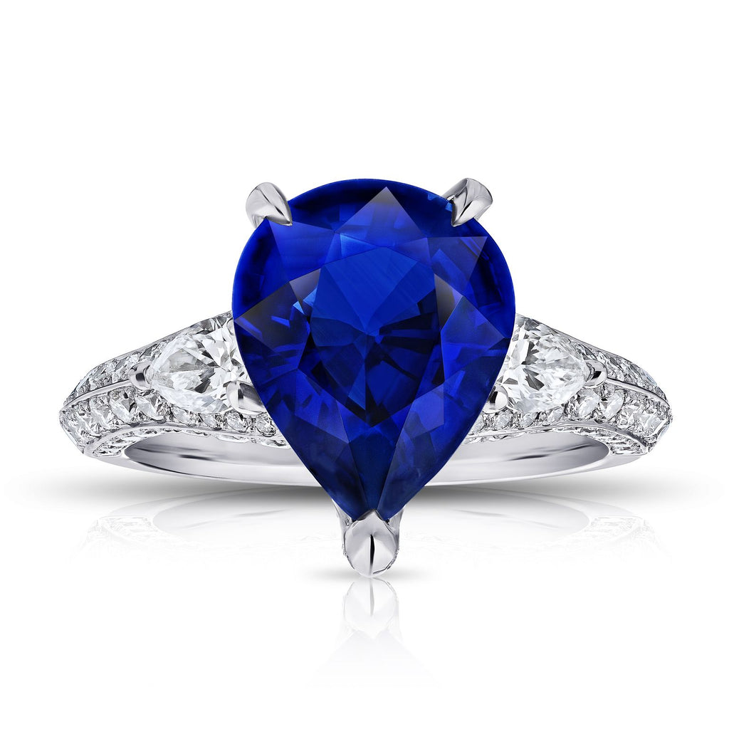 Blue sapphire sales pear ring