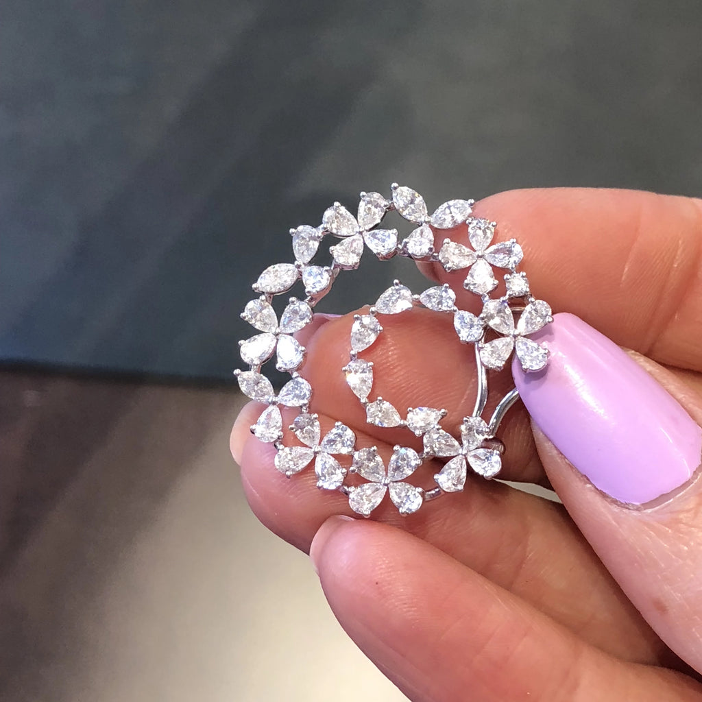 Miss Diamond Ring eternal flower hoop floral circle earrings