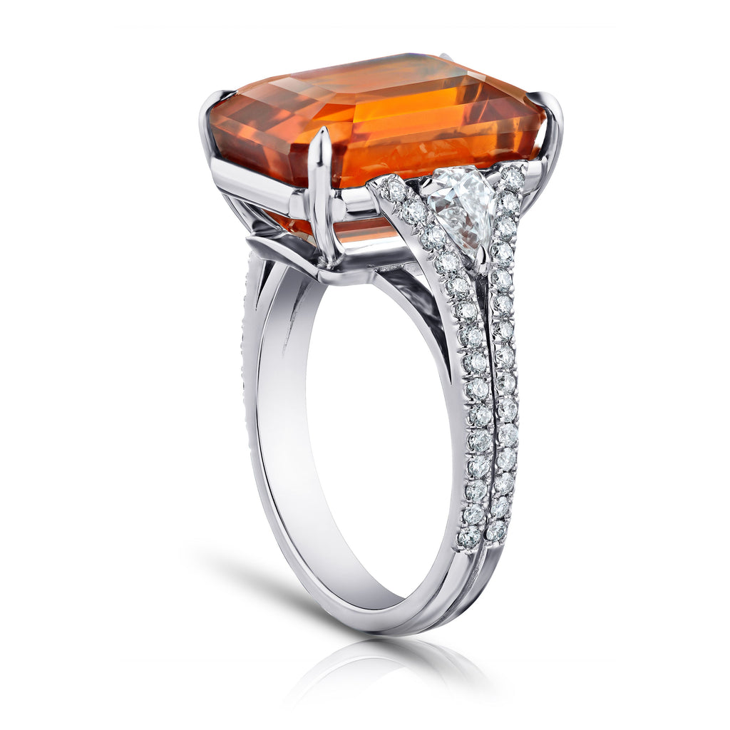 Miss Diamond Ring Emerald Orange Sapphire gemstone jewelry
