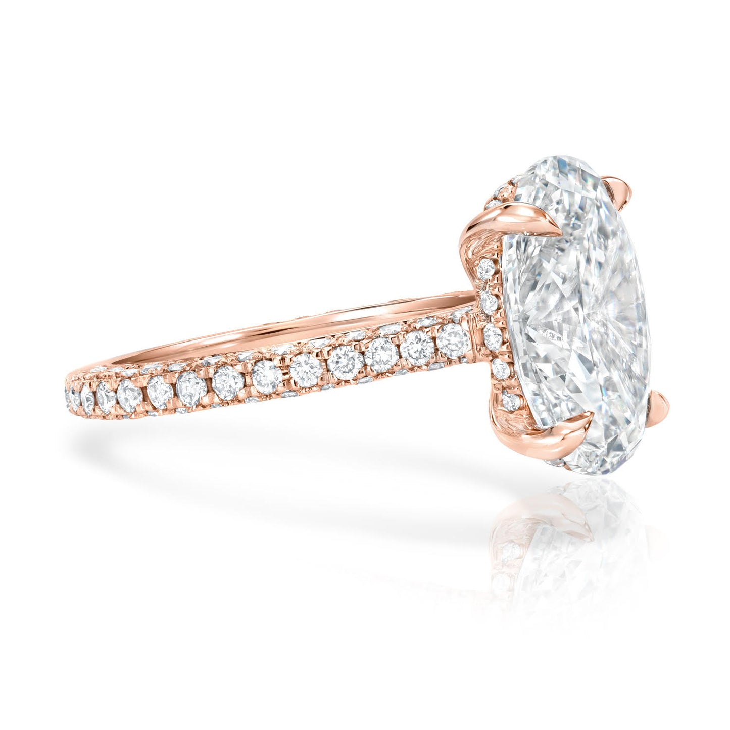 Oval Brilliant 3D Pave Engagement Ring