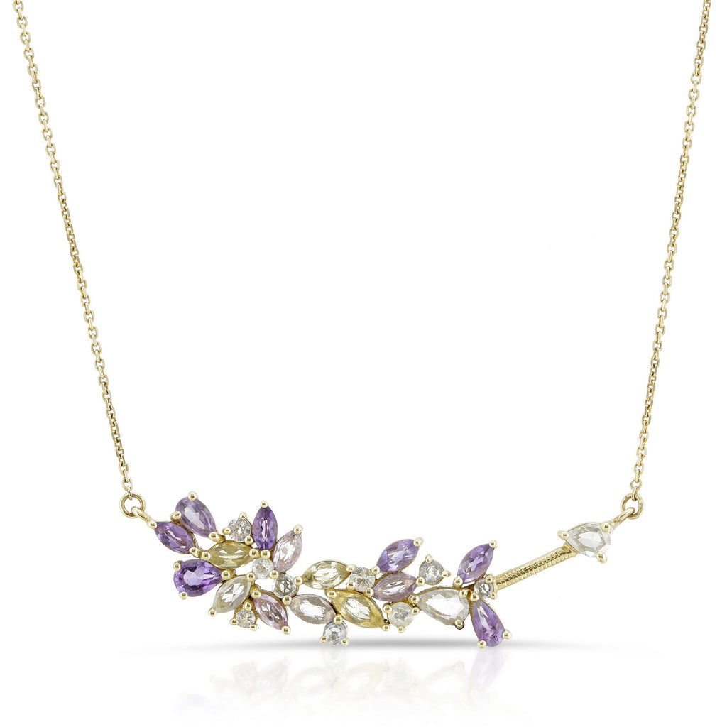 Lavender Sprig Floral Necklace