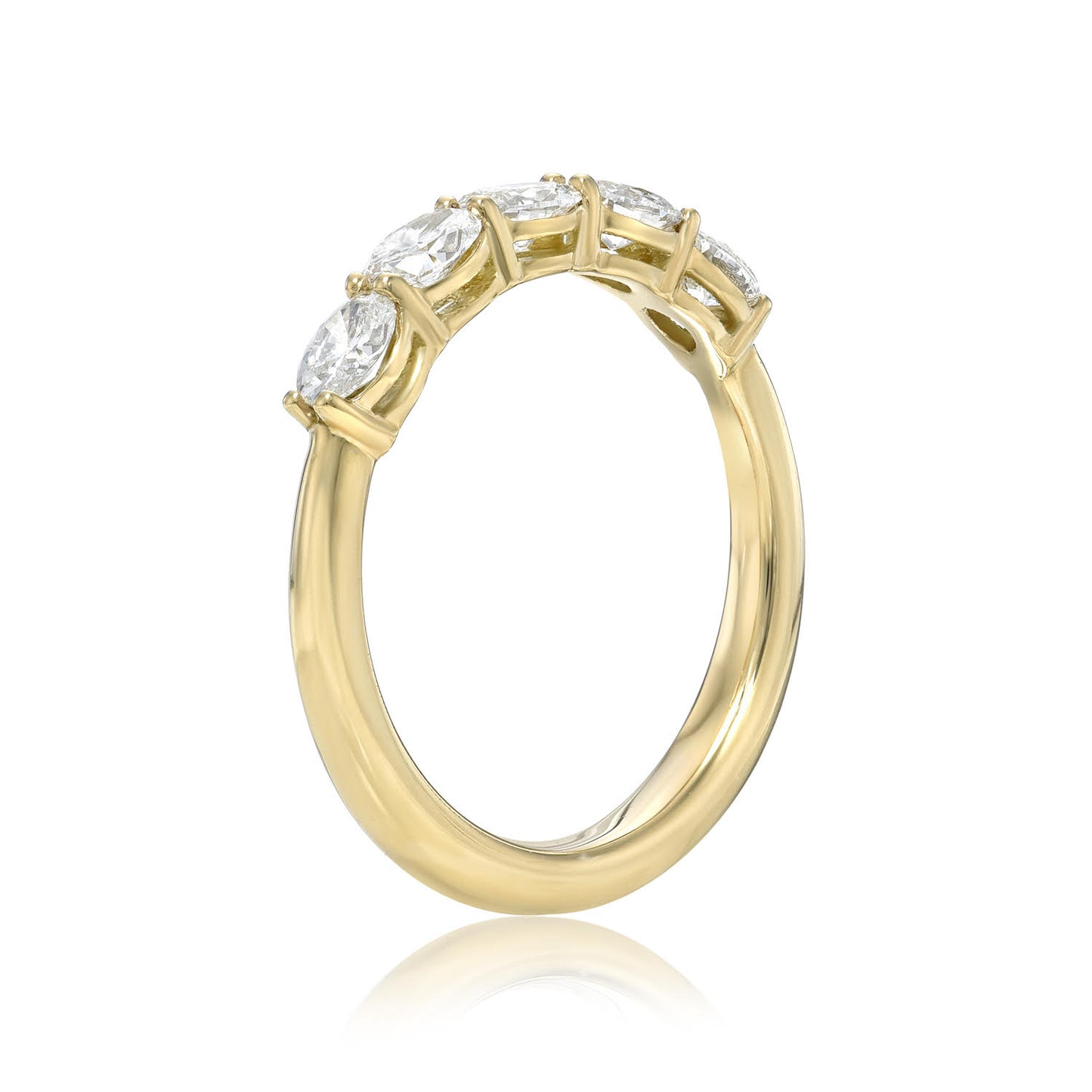 East West Oval Cut Diamond Half Eternity Ring