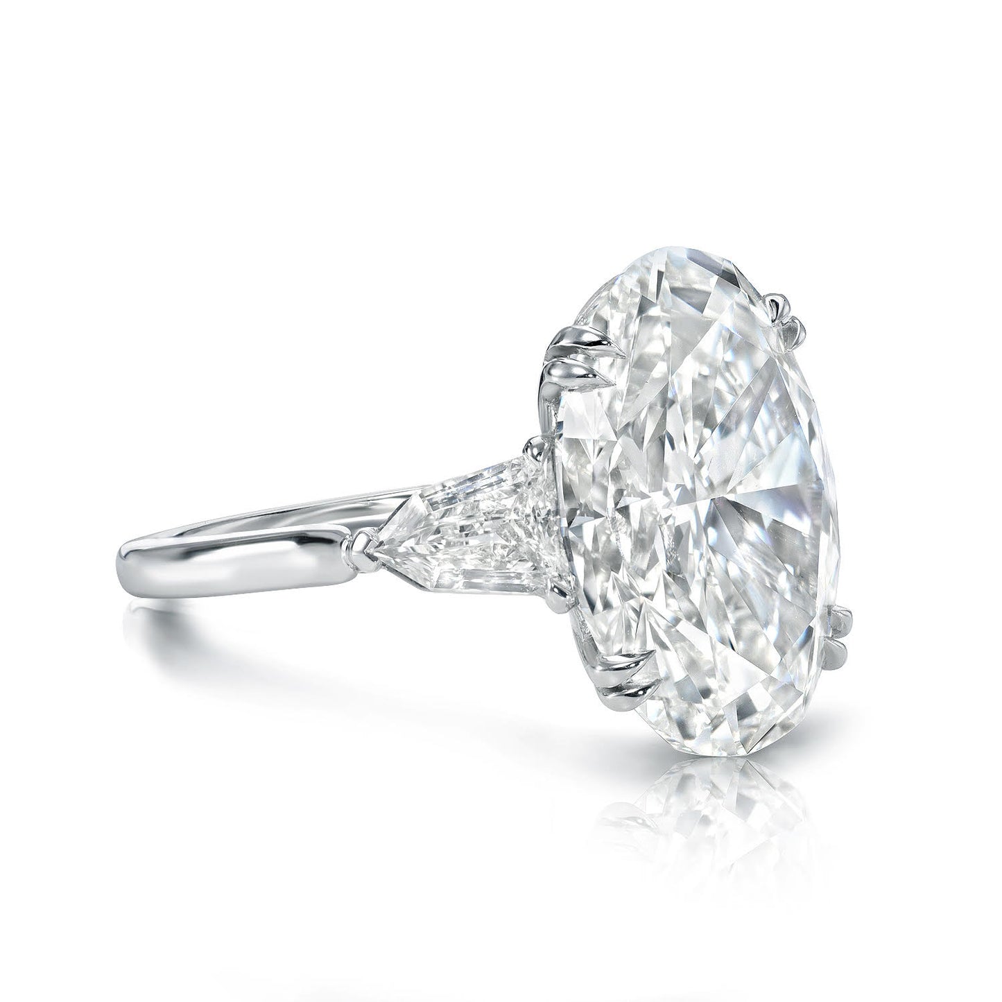 Three Stone Oval Cut Diamond Engagement Ring
