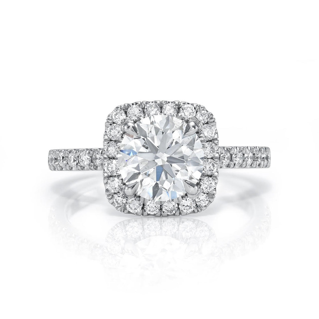 Cushion halo round diamond ring Clearance