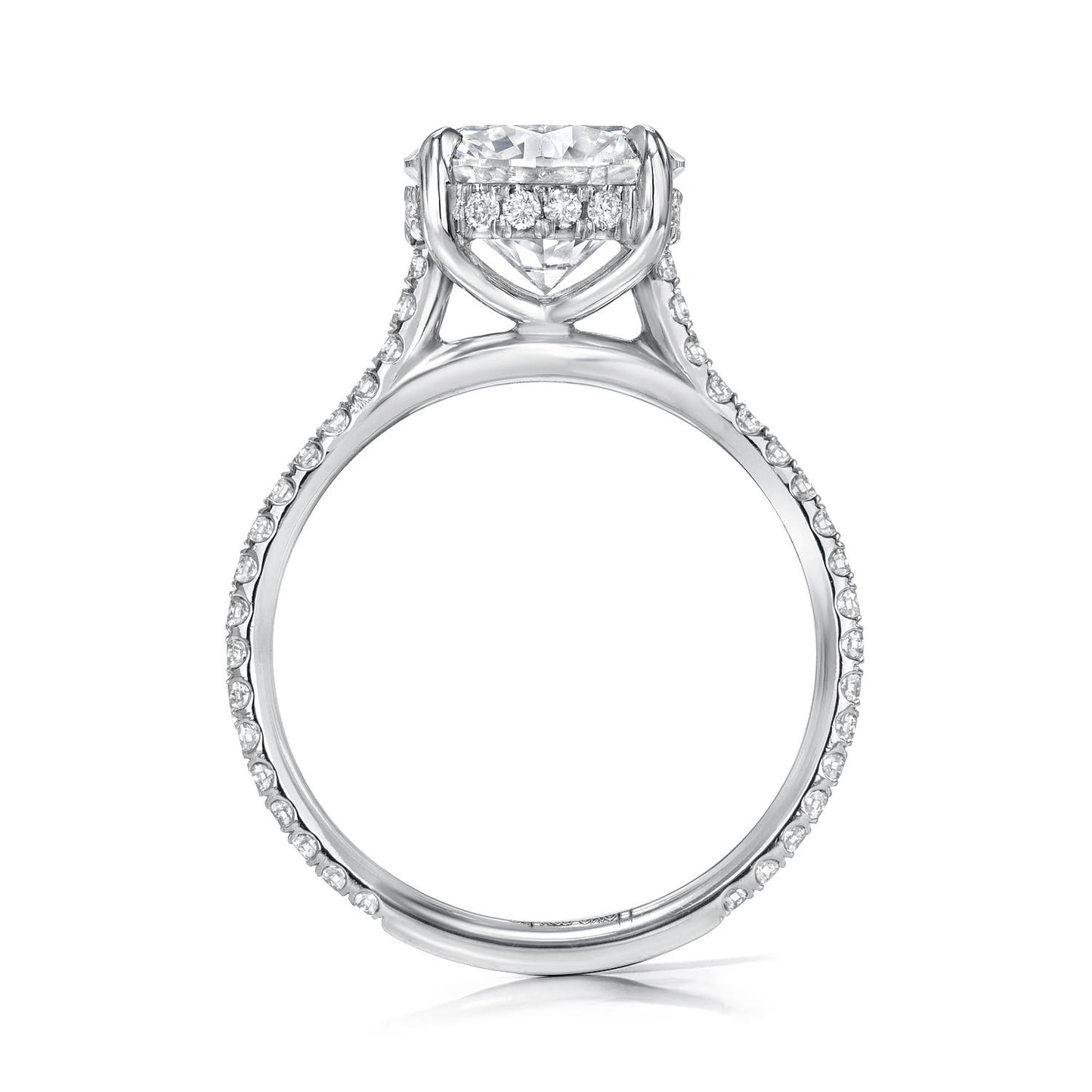 Round Brilliant Cut Diamond Pave Engagement Ring