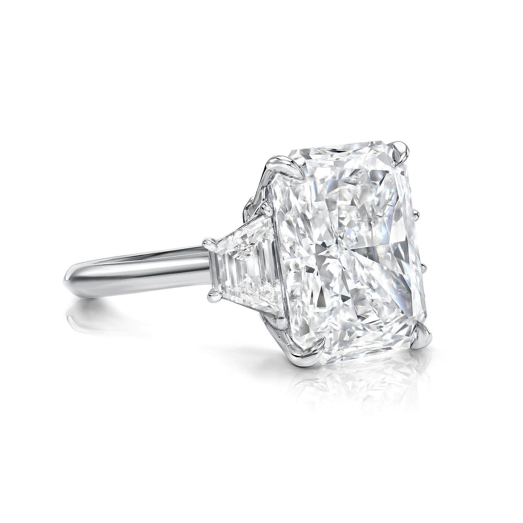 Three Stone Radiant Cut Diamond Engagement Ring