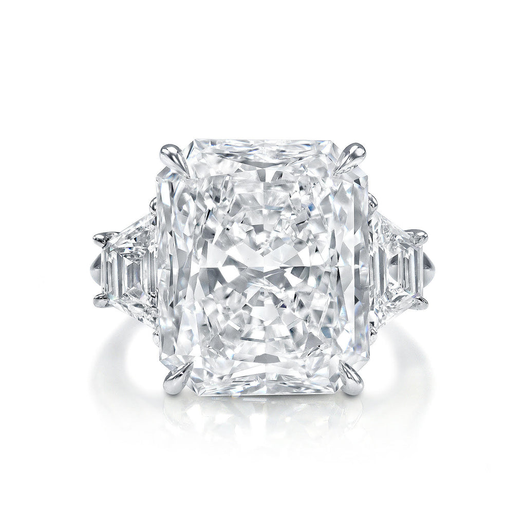 Three Stone Radiant Cut Diamond Engagement Ring