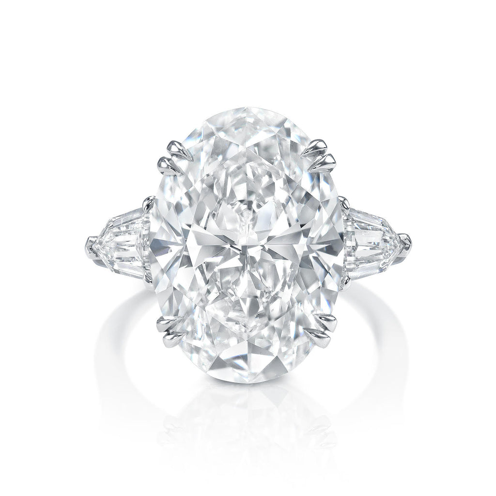 Three Stone Oval Cut Diamond Engagement Ring