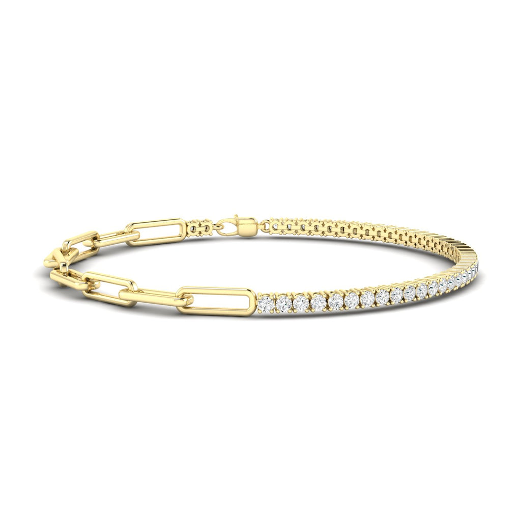 Diamond Tennis Paperclip Bracelet