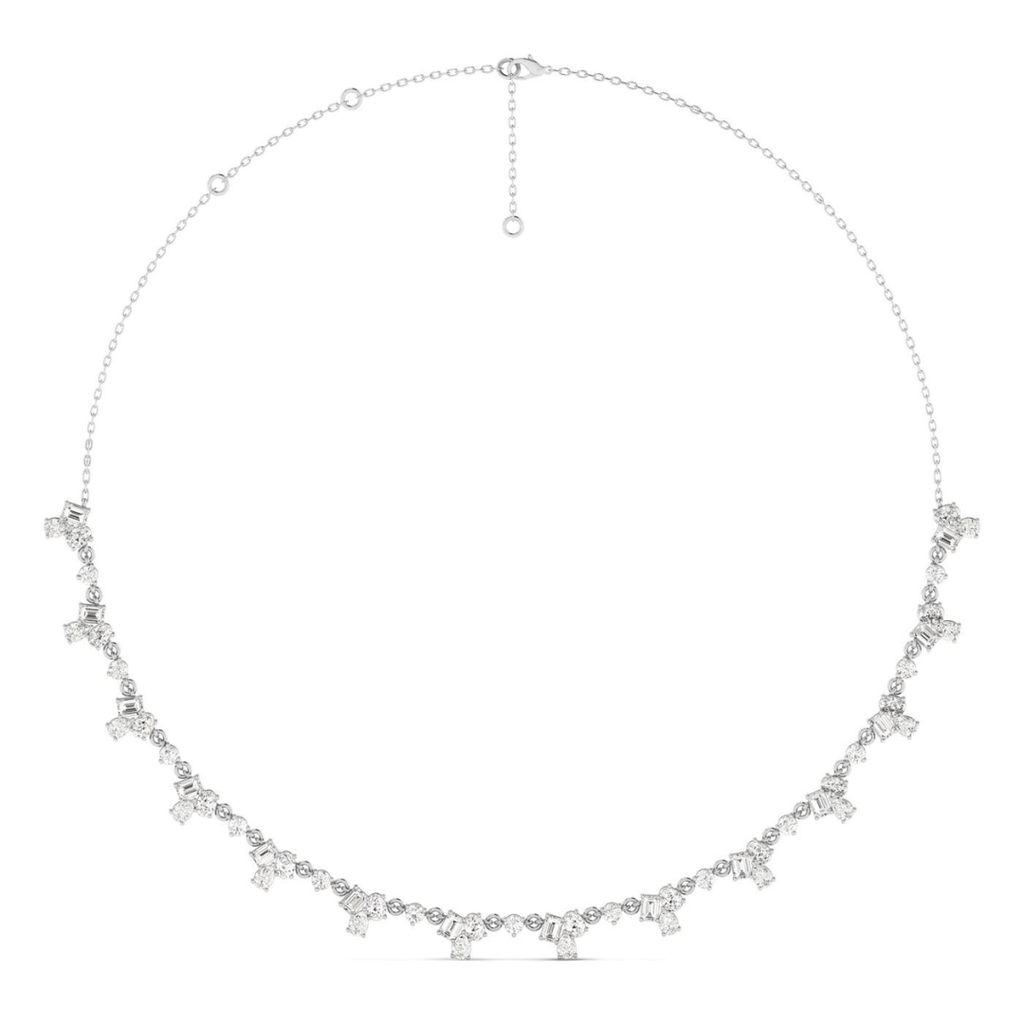 Victoria Belle Diamond Cluster Necklace