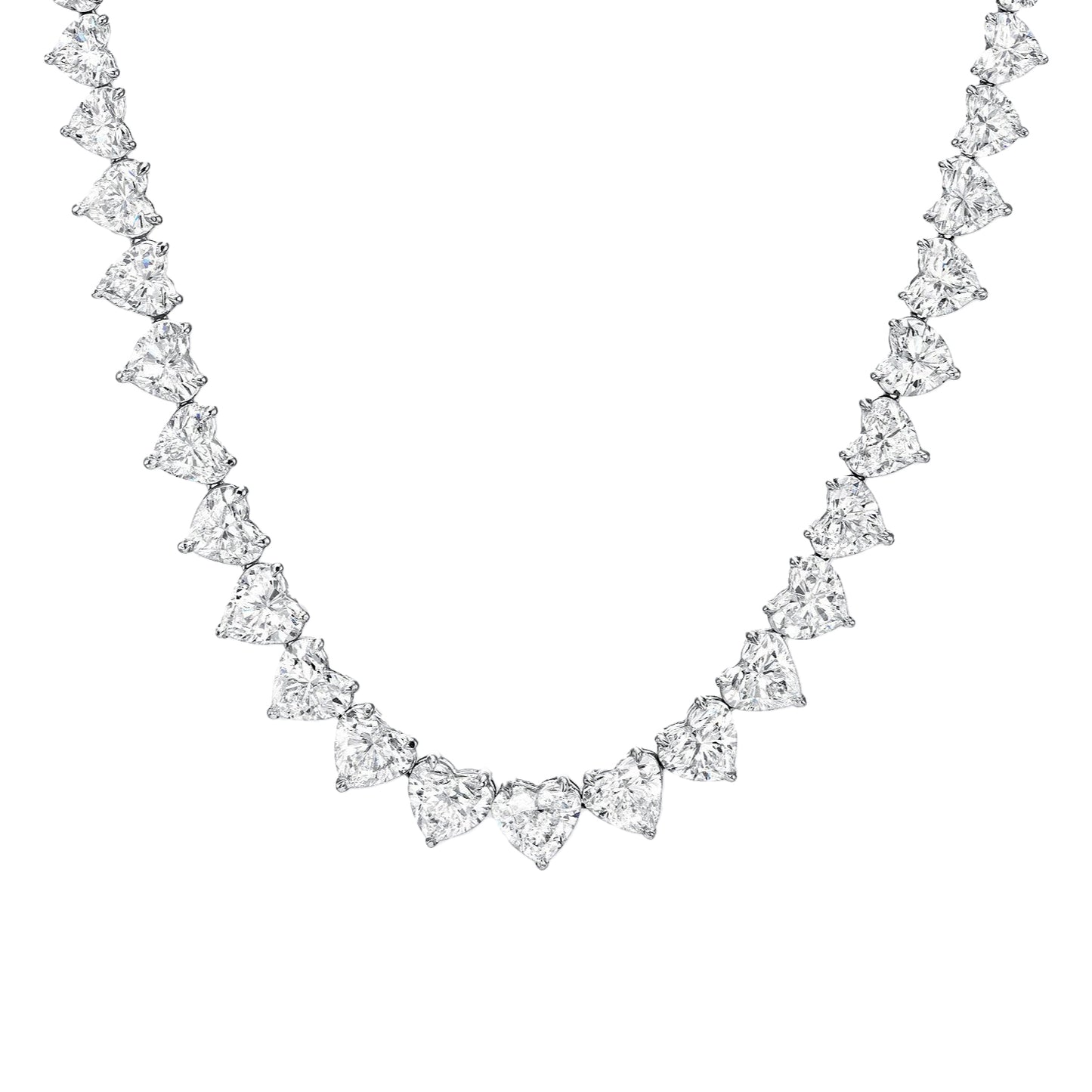 Diamond Heart Tennis Necklace