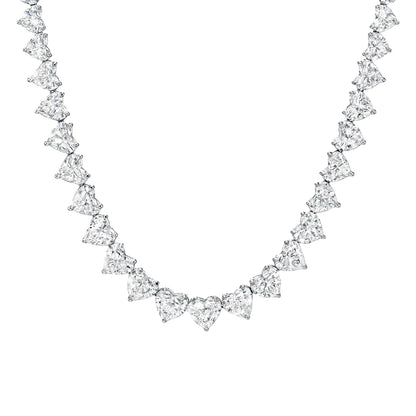 Diamond Heart Tennis Necklace