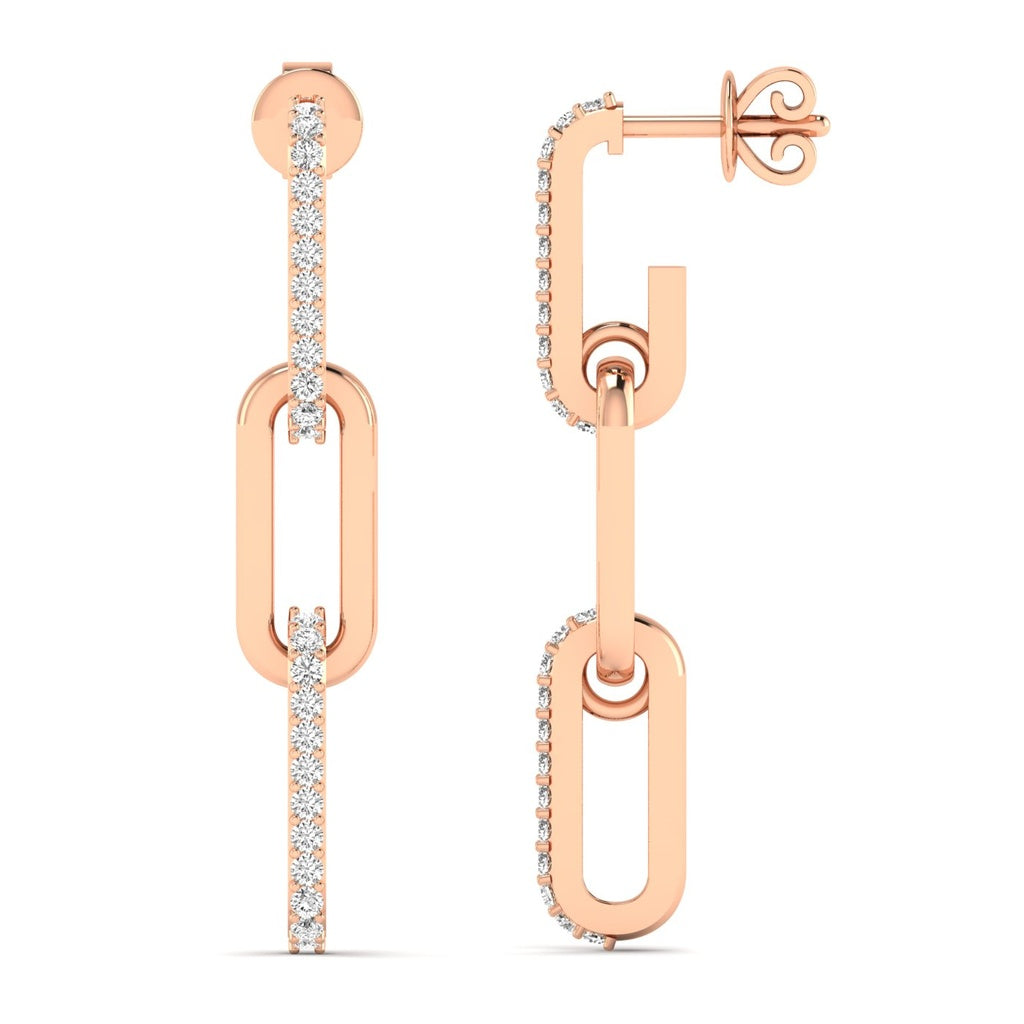 Paperclip Diamond Earrings