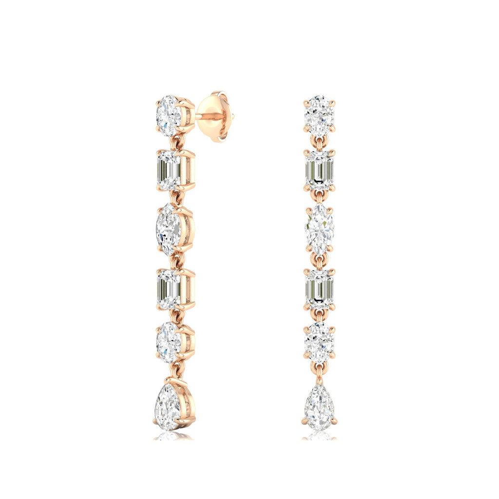 Multi Shape Diamond Drop Earrings